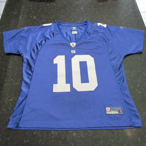 Vintage Reebok on Field Womens NFL NY Eli Manning #10 XL Blue w/ White Jersey - Picture 2 of 16